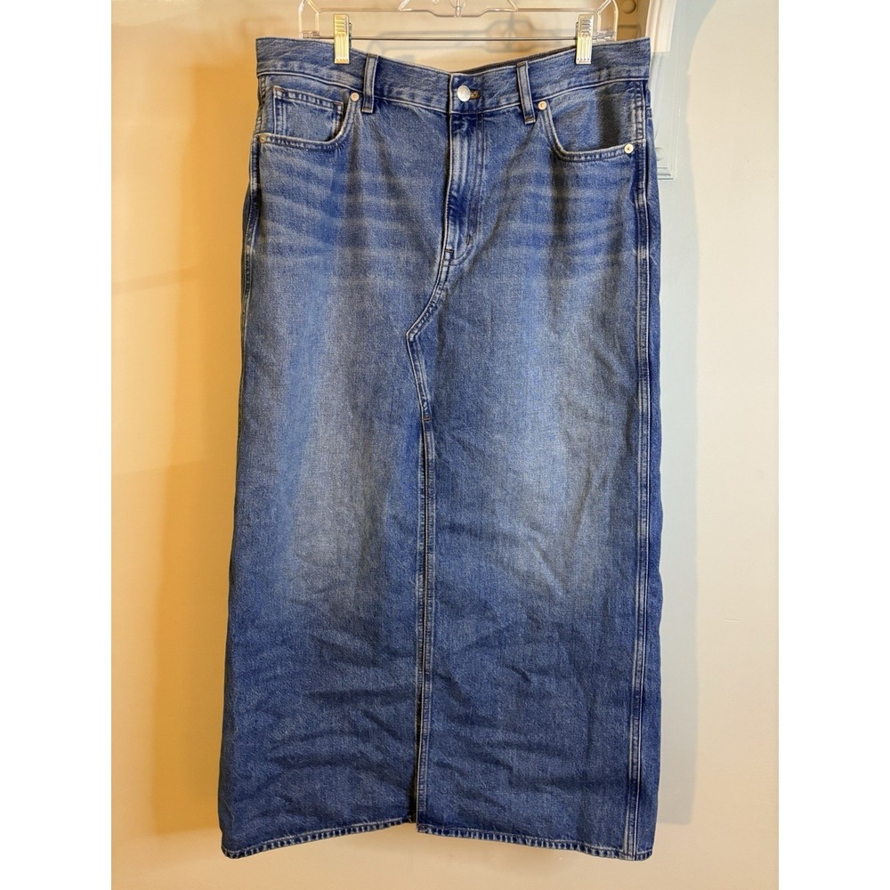 MADEWELL Blue Denim Maxi Skirt 31 Jean Classic